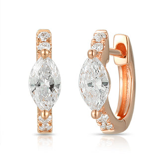 Diamond Hoop Earring with Marquise Diamond - Kindspark