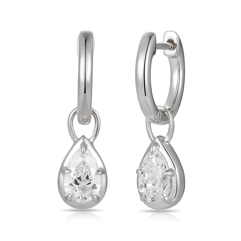 Drop Earring with pear shape diamond - Kindspark