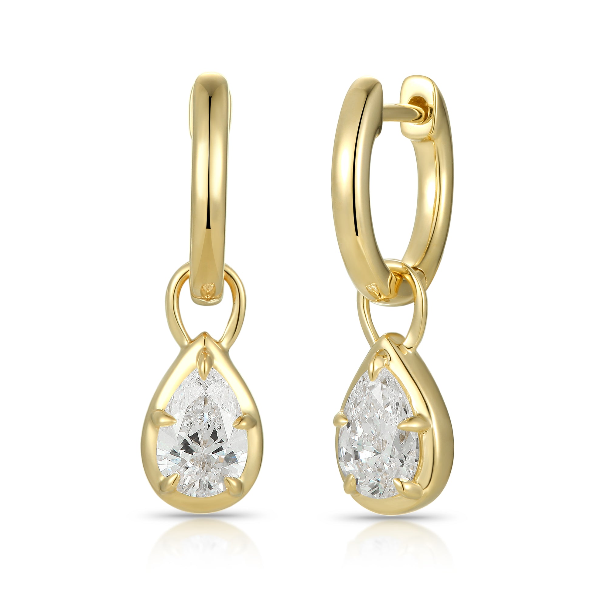 Drop Earring with pear shape diamond - Kindspark
