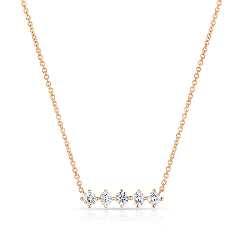 Round brilliant cut five stone necklace - Kindspark