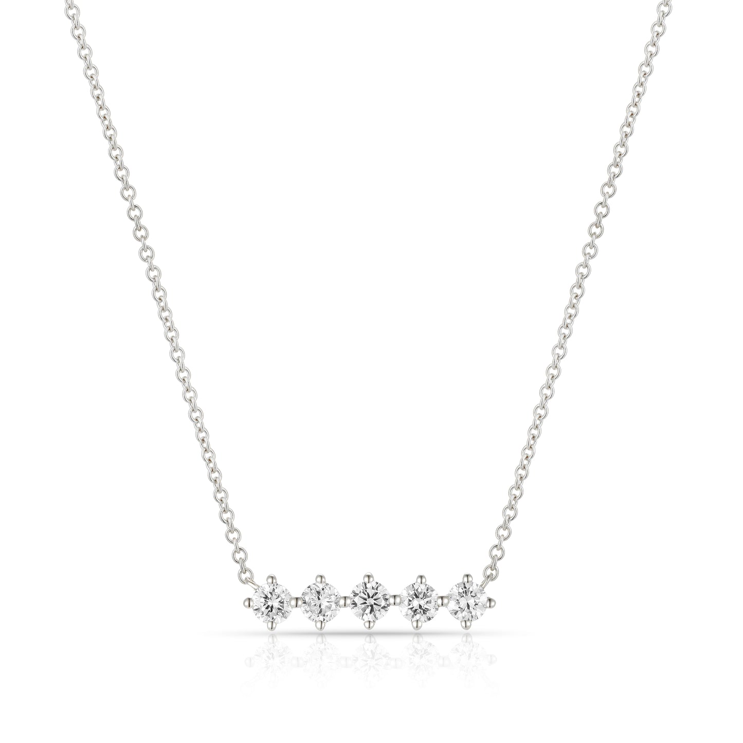 Round brilliant cut five stone necklace - Kindspark