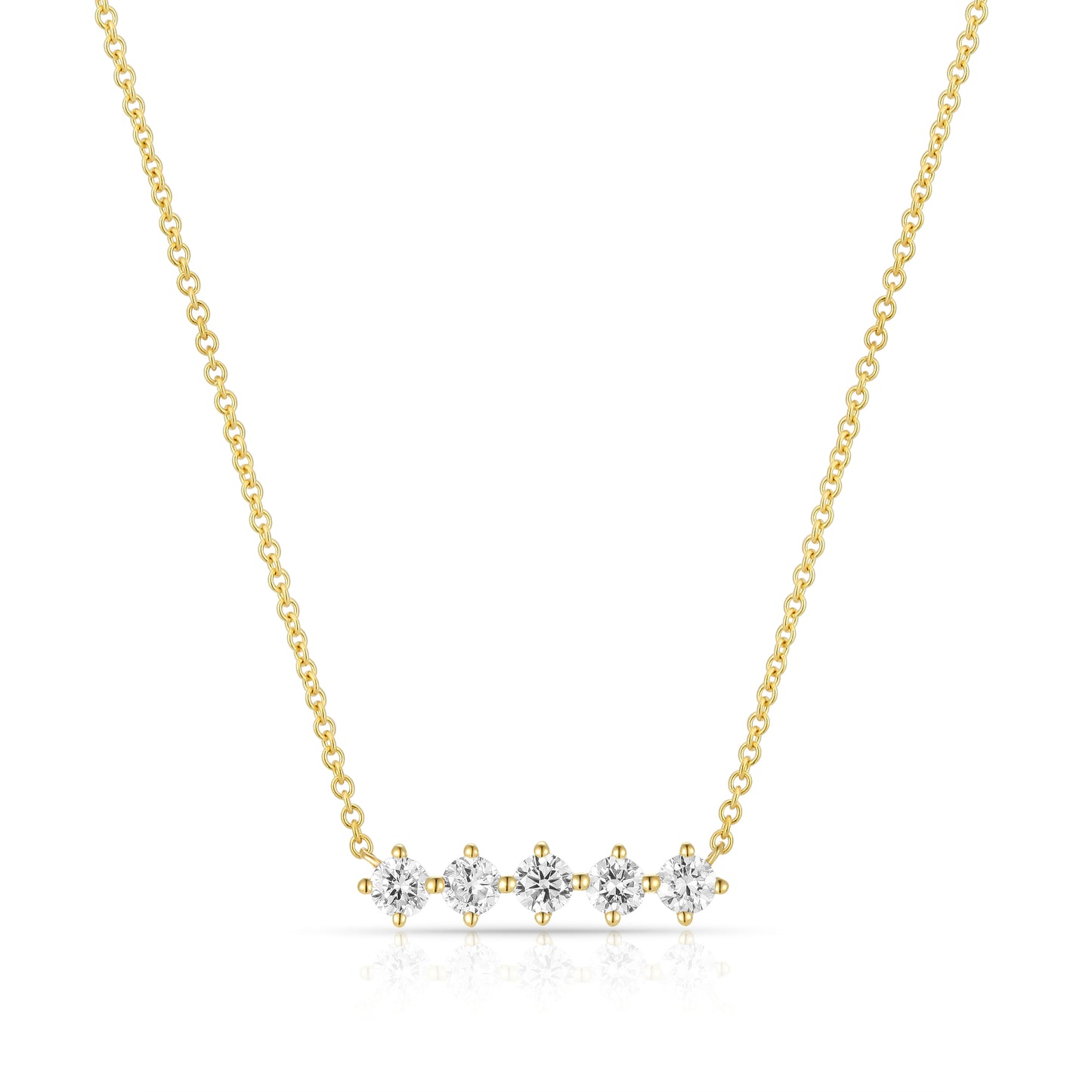 Round brilliant cut five stone necklace - Kindspark