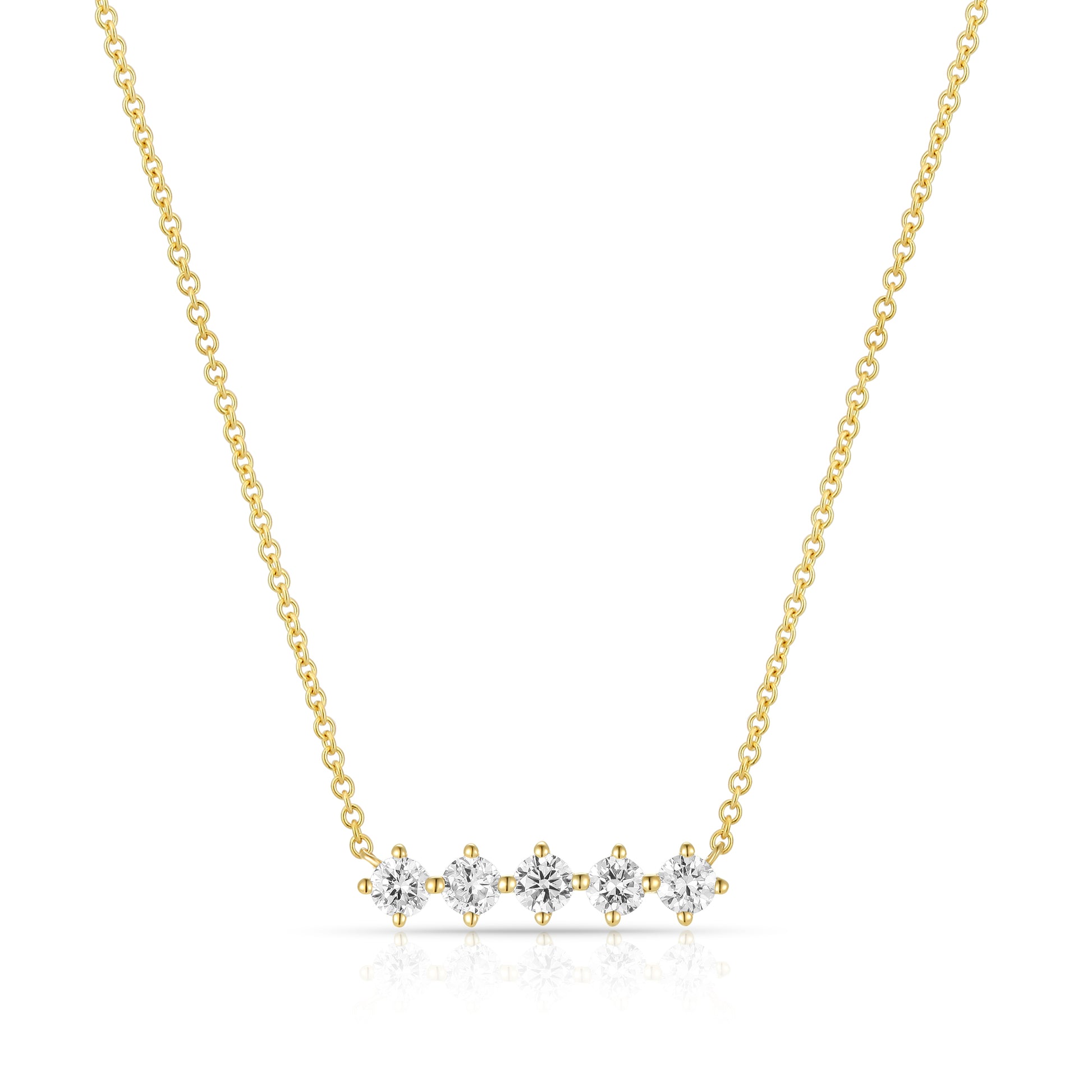 Round brilliant cut five stone necklace - Kindspark