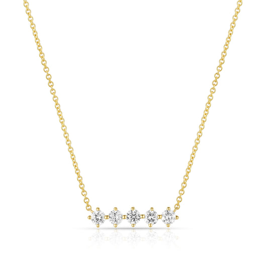 Round brilliant cut five stone necklace - Kindspark