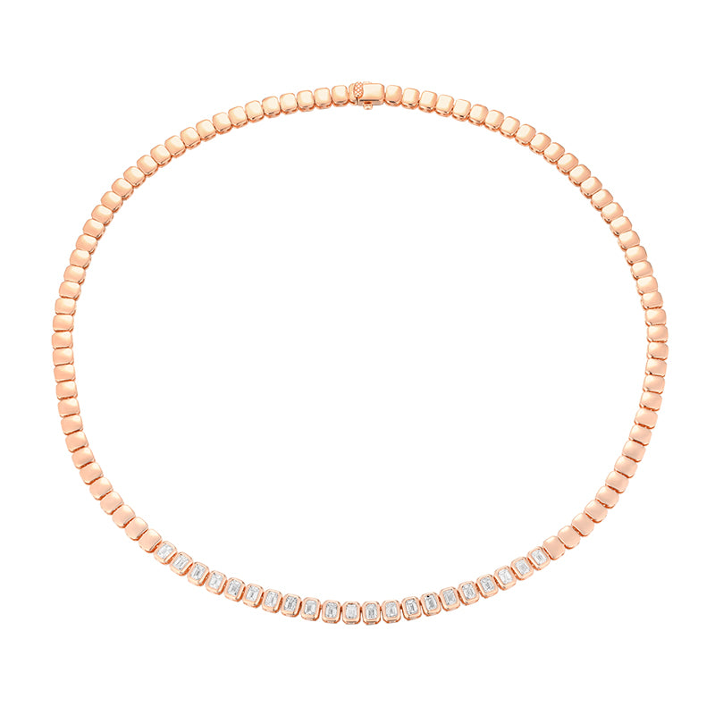 Bold Spark Tennis Necklace - Round Diamond - Kindspark