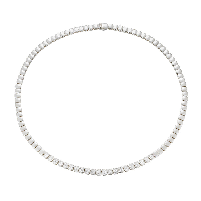 Bold Spark Tennis Necklace - Round Diamond - Kindspark