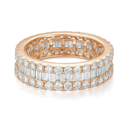 Round and Baguette Full Eternity Diamond Ring - Kindspark