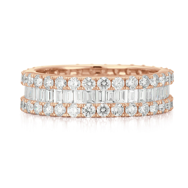 Round and Baguette Full Eternity Diamond Ring - Kindspark