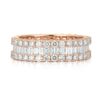 Round and Baguette Full Eternity Diamond Ring - Kindspark