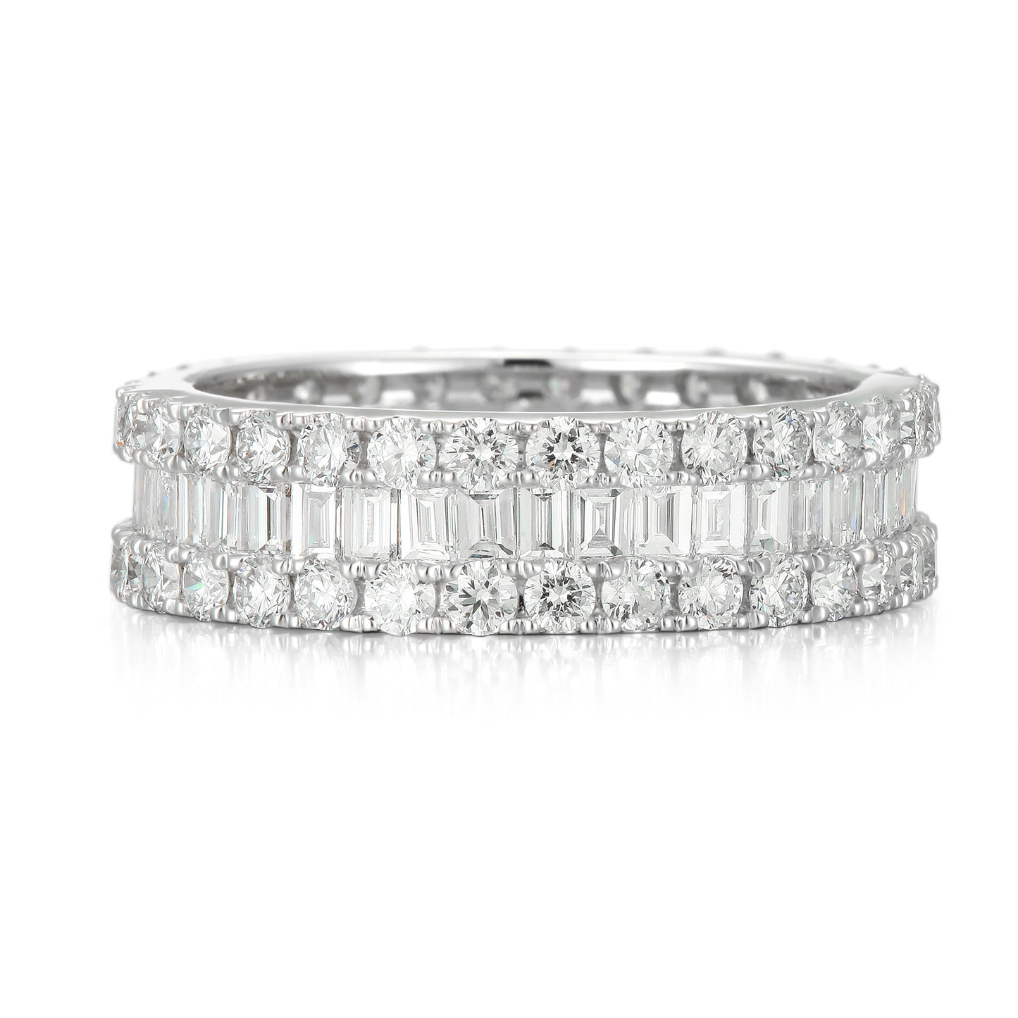 Round and Baguette Full Eternity Diamond Ring - Kindspark