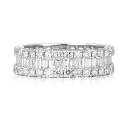 Round and Baguette Full Eternity Diamond Ring - Kindspark