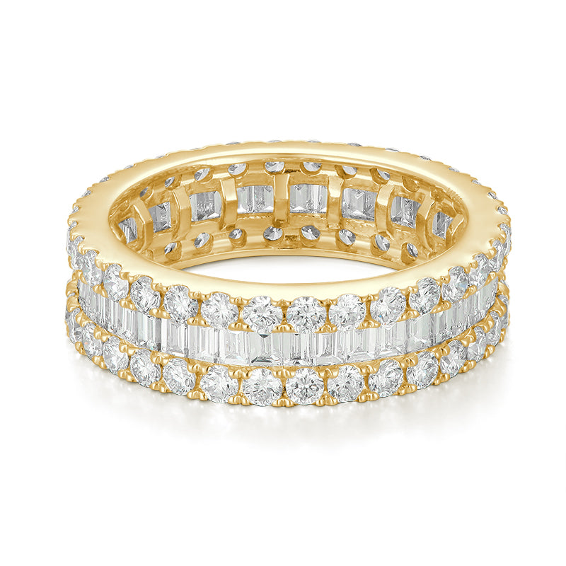 Round and Baguette Full Eternity Diamond Ring - Kindspark