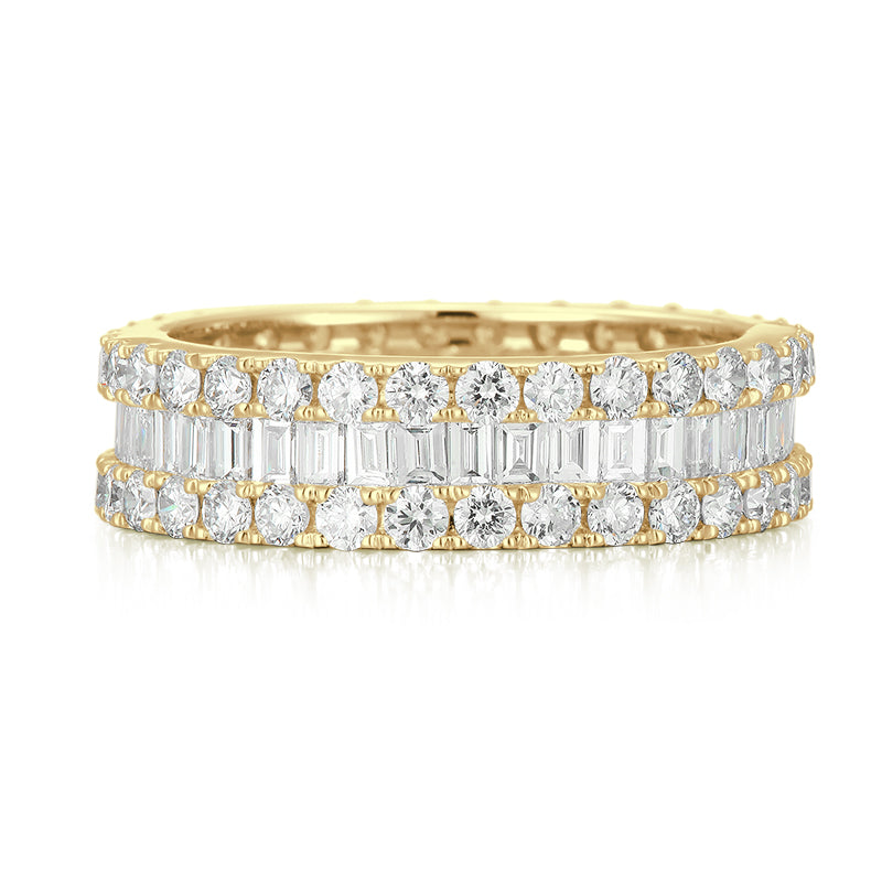 Round and Baguette Full Eternity Diamond Ring - Kindspark