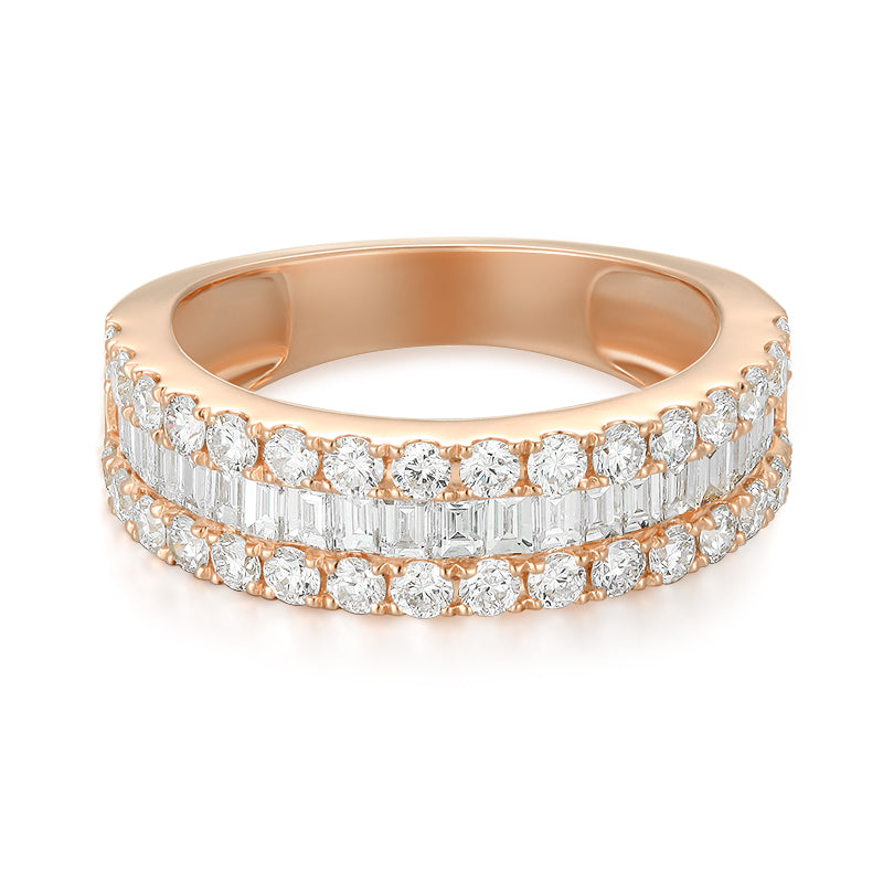 Round and Baguette Eternity Diamond Ring - Kindspark