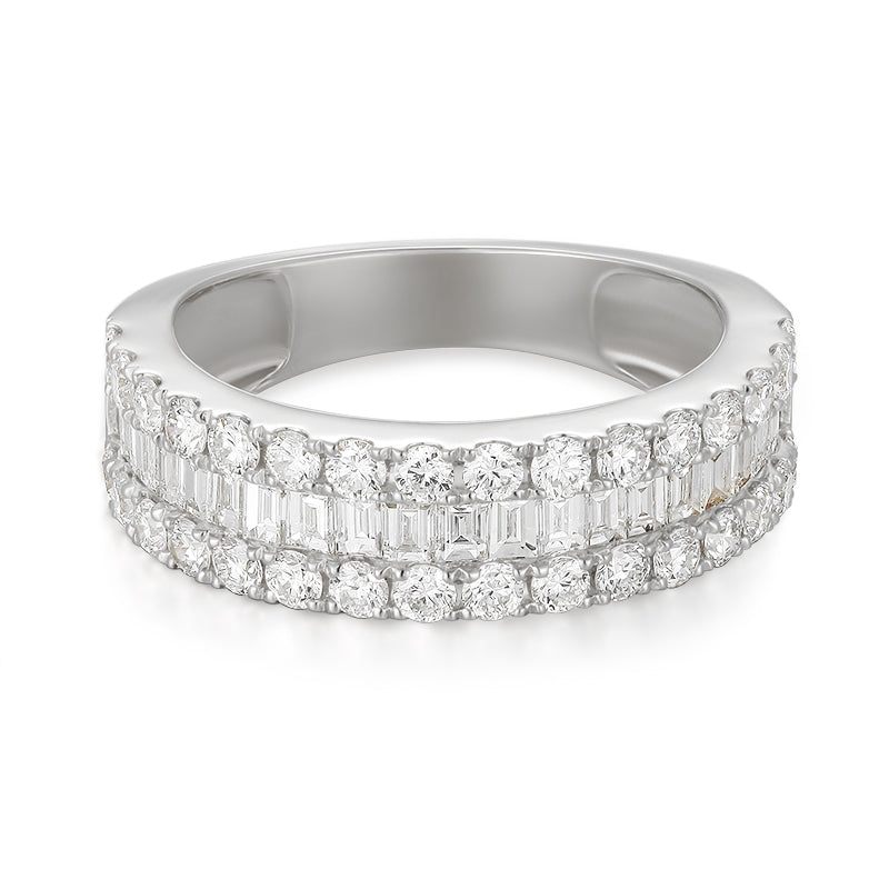 Round and Baguette Eternity Diamond Ring - Kindspark