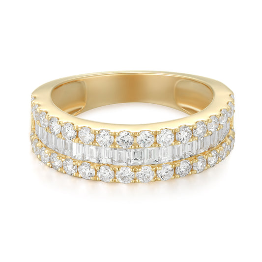 Round and Baguette Eternity Diamond Ring - Kindspark