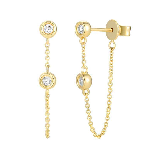 Round Brilliant Drop Earrings