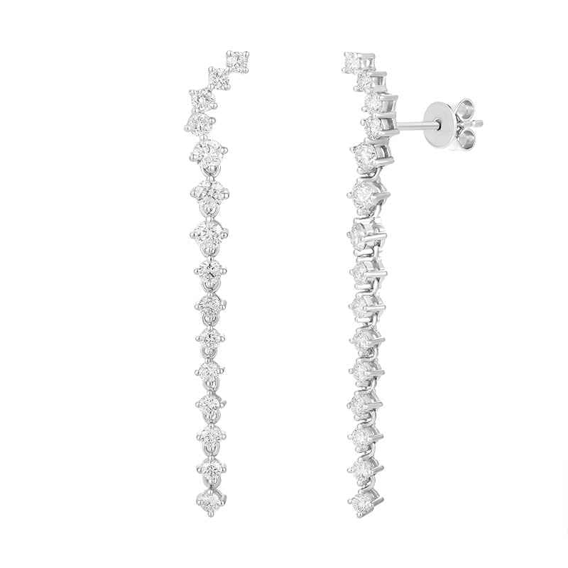 Round Brilliant Drop Earrings