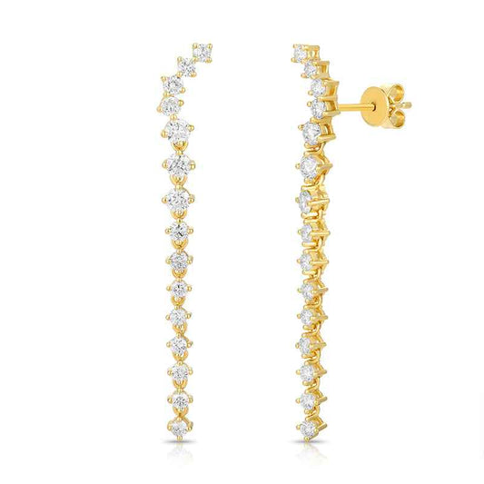 Round Brilliant Drop Earrings