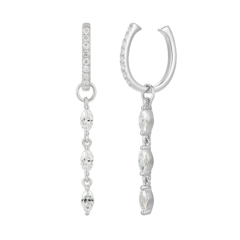 Drop Chain Hoop Earrings