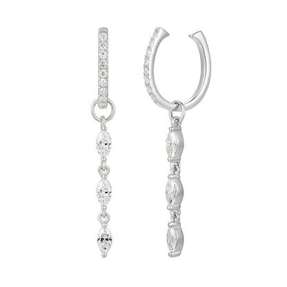 Drop Chain Hoop Earrings