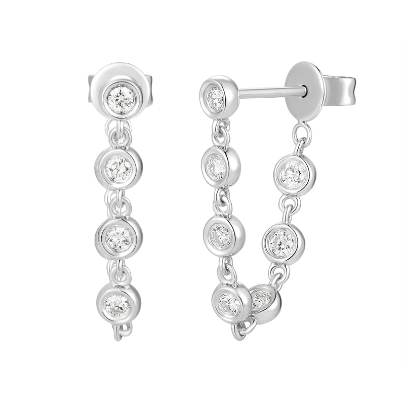 Round Brilliant Drop Earring