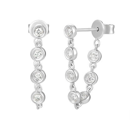 Round Brilliant Drop Earring