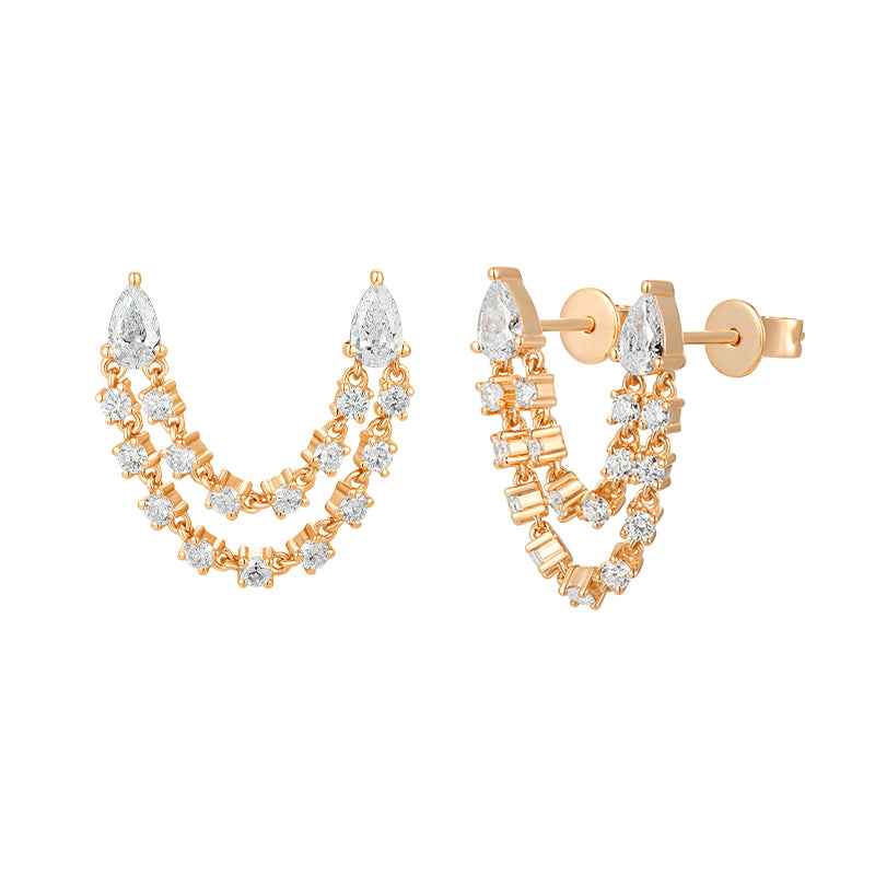 Pear Shape Diamond Drop Earrings for Elegant Style