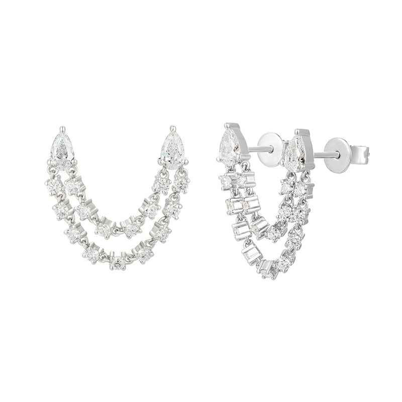 Pear Shape Diamond Drop Earrings for Elegant Style