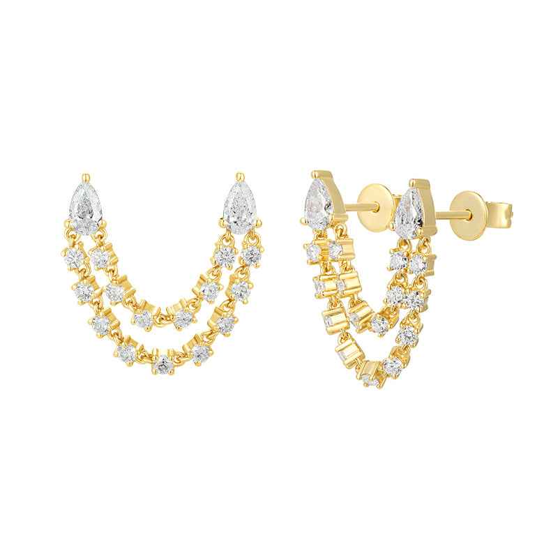 Pear Shape Diamond Drop Earrings for Elegant Style