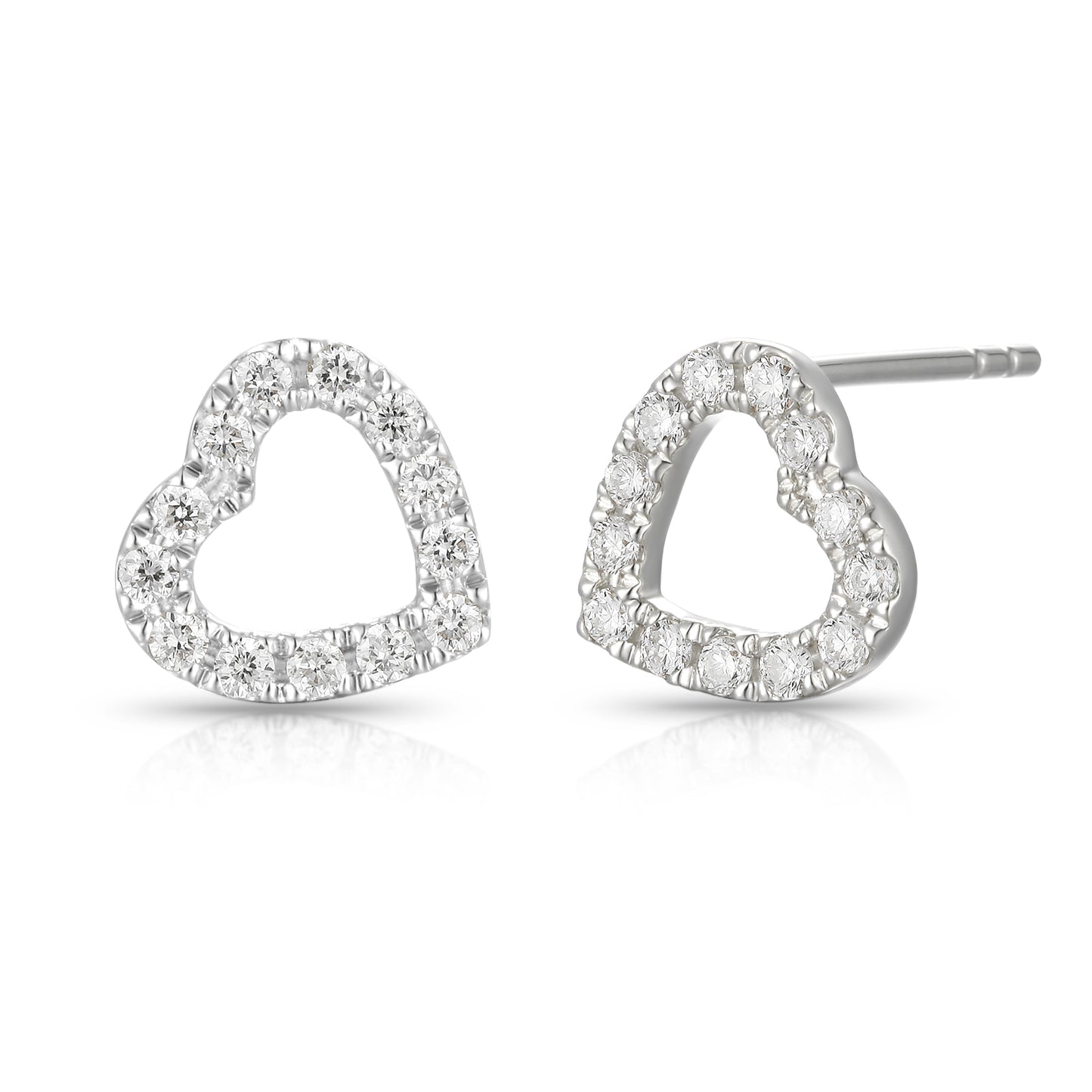 Heart Design Round Diamond Earring - Kindspark