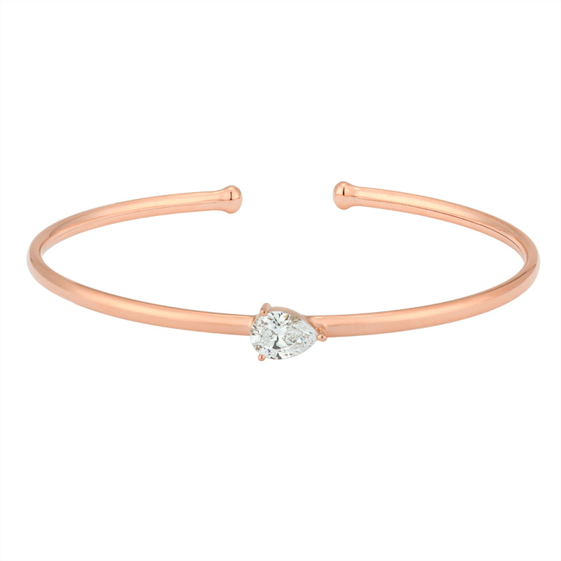 Diamond Open Bangle - Pear Shape Diamond