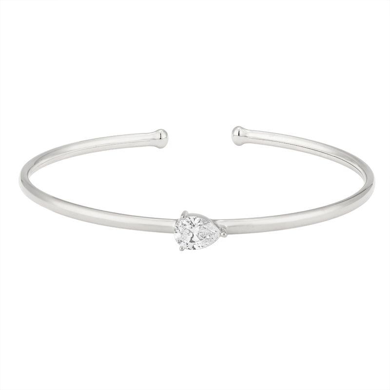 Diamond Open Bangle - Pear Shape Diamond