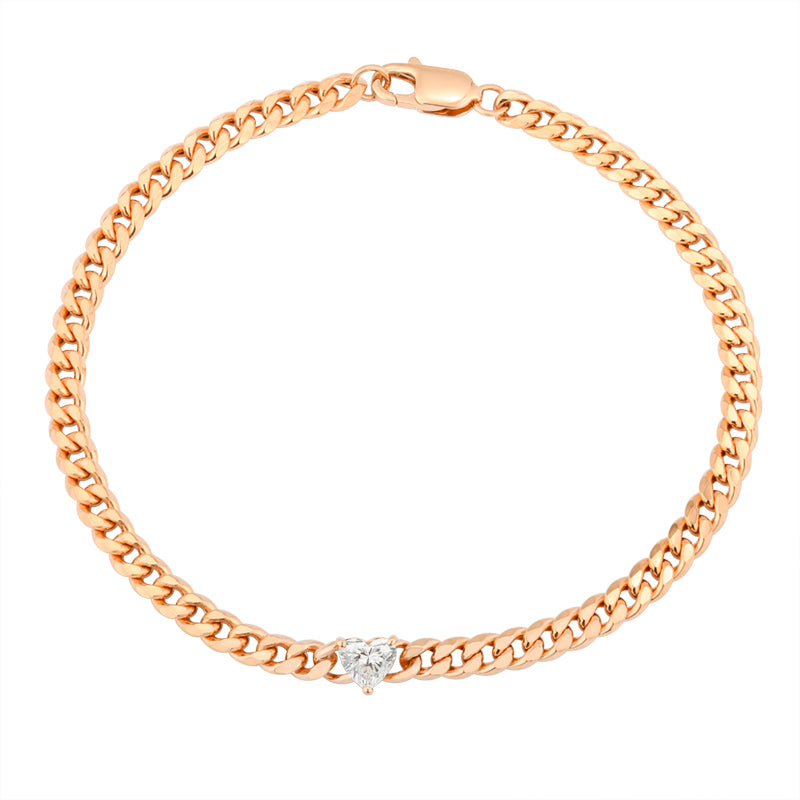 Snake Chain Bracelet - Heart