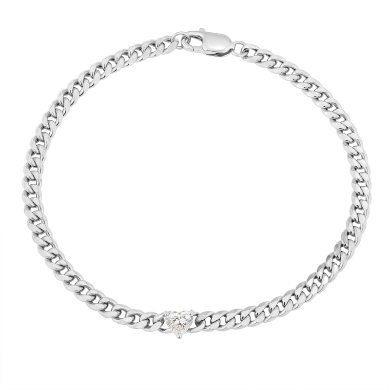 Snake Chain Bracelet - Heart