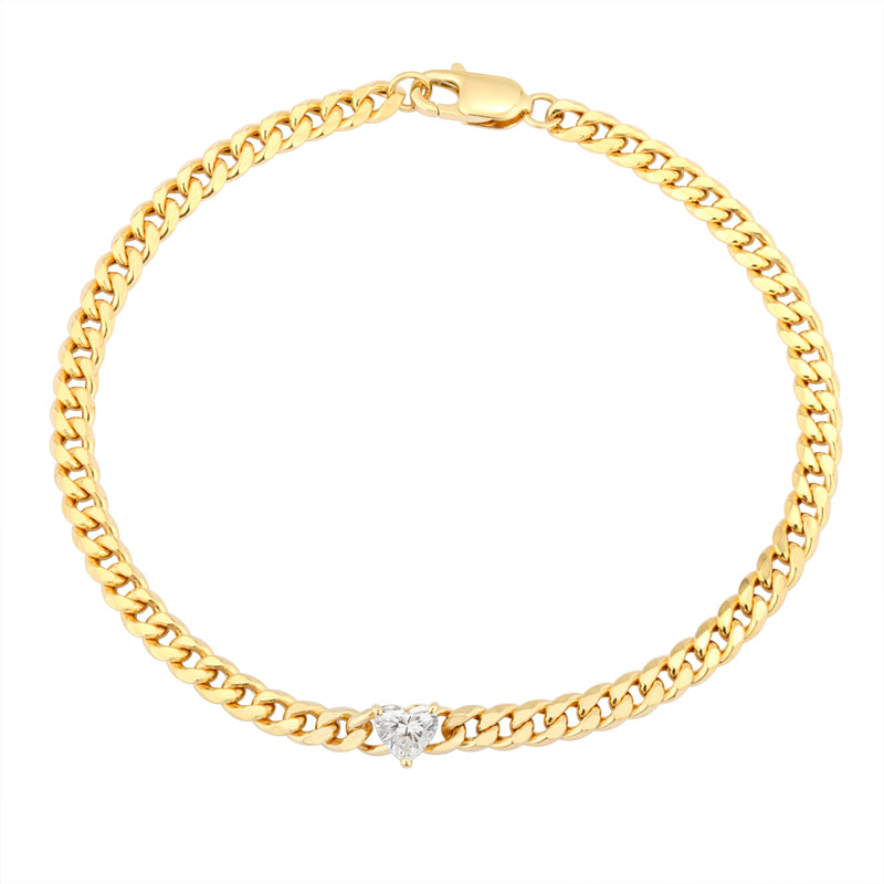 Snake Chain Bracelet - Heart