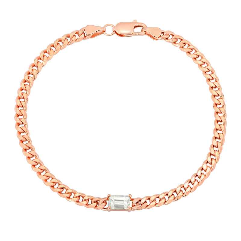 Emerald Diamond Link Bracelet