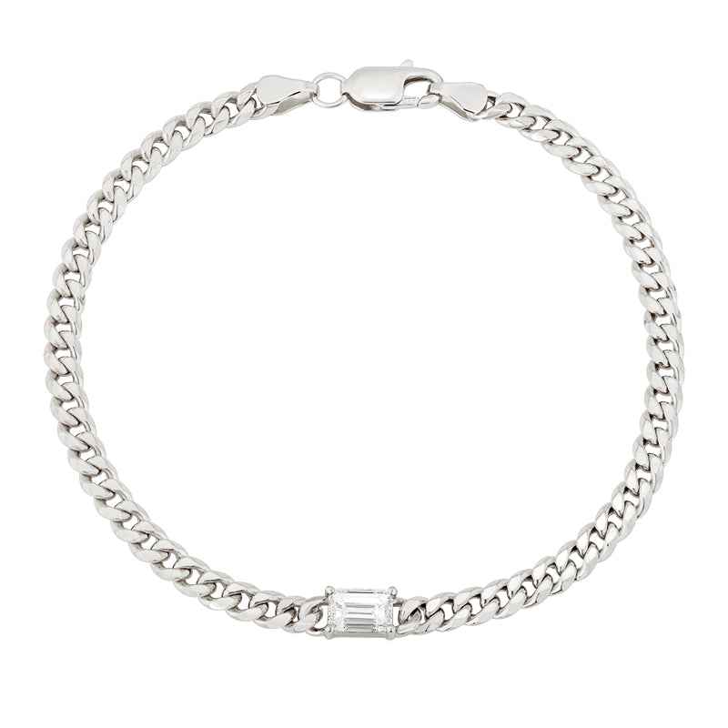 Emerald Diamond Link Bracelet