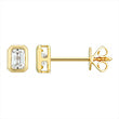 Bezel-Set Emerald Shape Diamond Stud Earrings - Kindspark