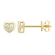 Bezel-Set Heart Shape Diamond Stud Earrings - Kindspark