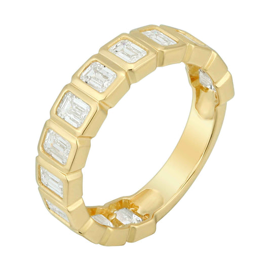 Half Eternal Band Emerald Cut Diamond