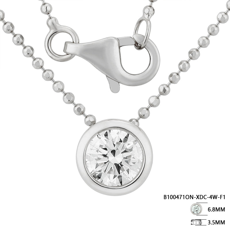 Bezel-Set Round Diamond Necklace
