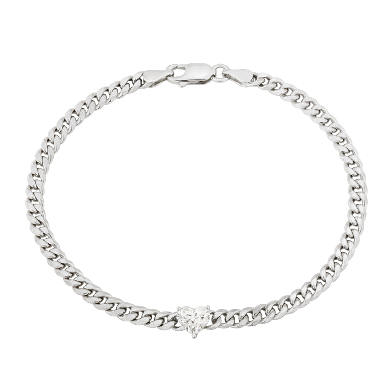 Snake Chain Bracelet - Heart