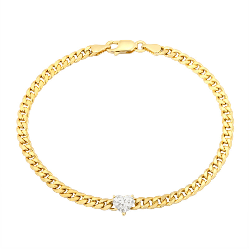 Snake Chain Bracelet - Heart