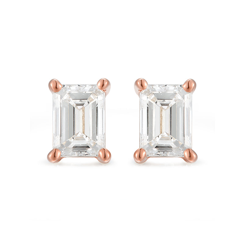 Classic Emerald Cut Single Stud - Kindspark