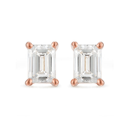 Classic Emerald Cut Single Stud - Kindspark