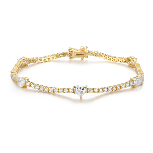 Tennis Bracelet with mixed cut stones - Kindspark