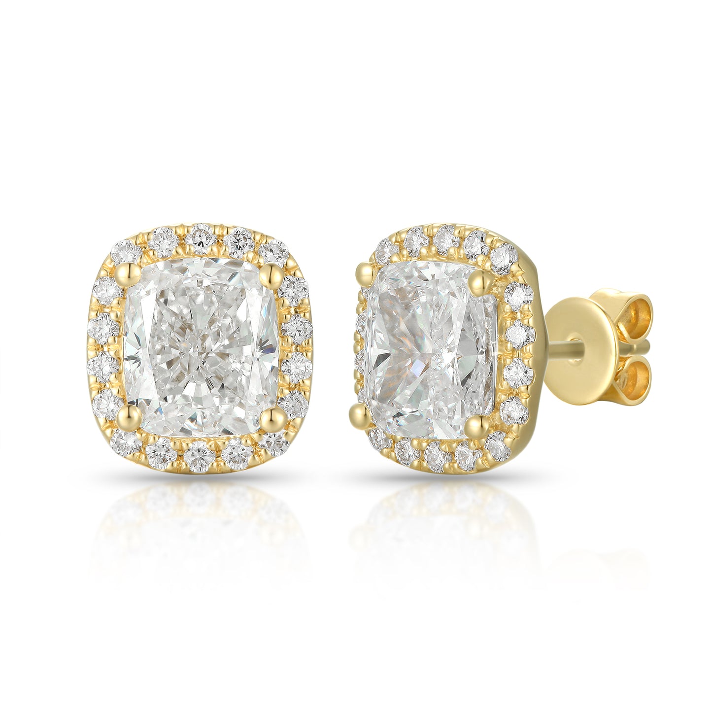 Cushion Diamond Stud Earrings - Kindspark