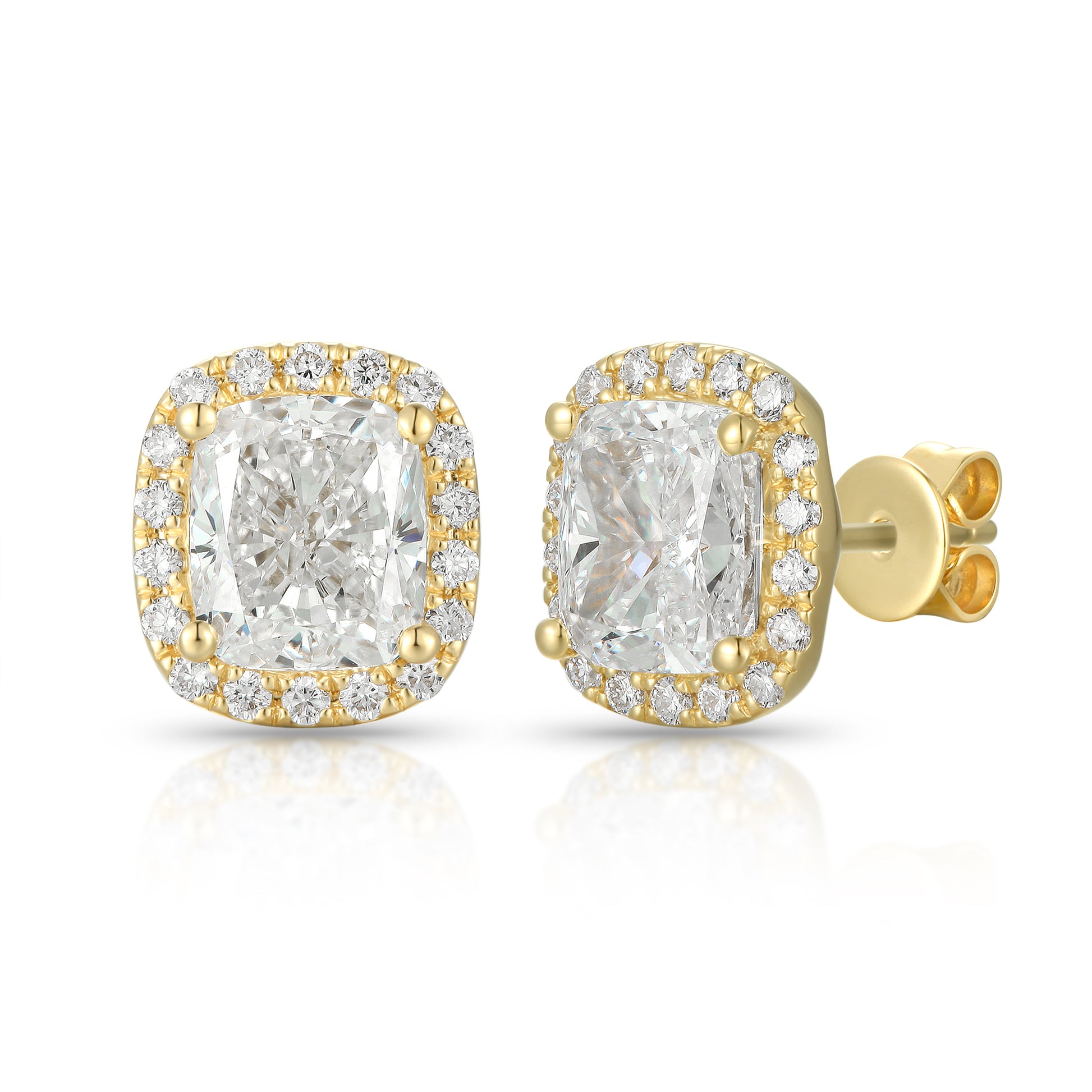 Cushion Diamond Stud Earrings - Kindspark