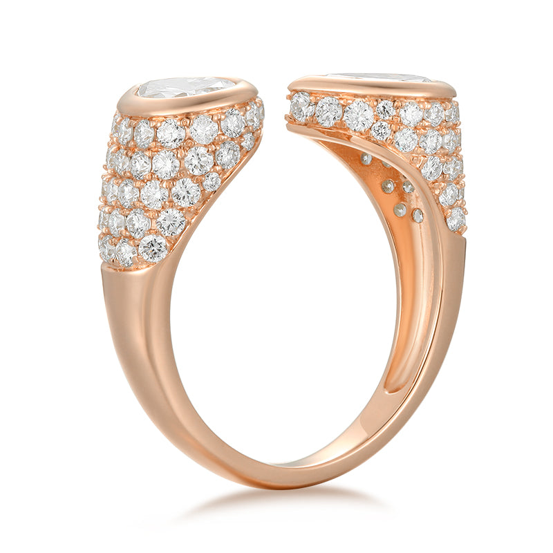 Open Ring - Round and Pear cut Diamond - Kindspark